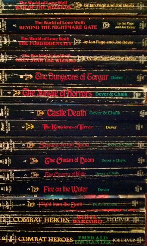 my own stack of Joe Dever books