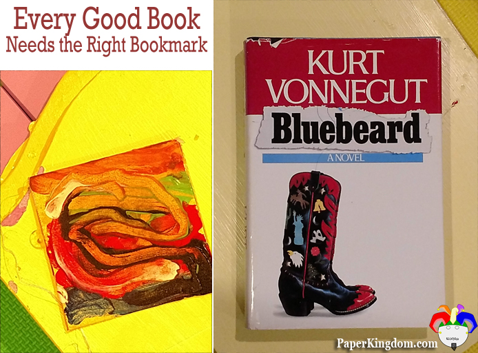 Bluebeard by Kurt Vonnegut marked with an abstract paiting / drinks coaster