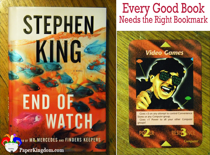 End of Watch by Stephen King marked with Video Games, Illuminati: New World Order card
