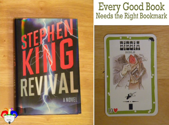 Revival by Stephen King marked with Bible card from BANG!
