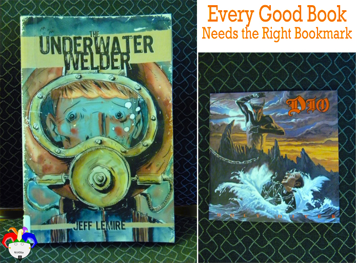 The Underwater Welder by Jeff Lemire marked with Dio's Holy Diver CD booklet