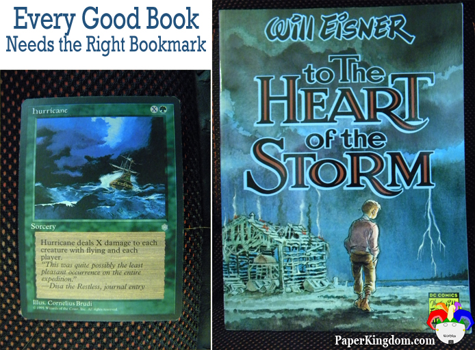 To the Heart of the Storm by Will Eisner marked with Hurricane, Magic: the Gathering card