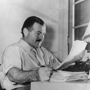 Hemingway at the typewriter